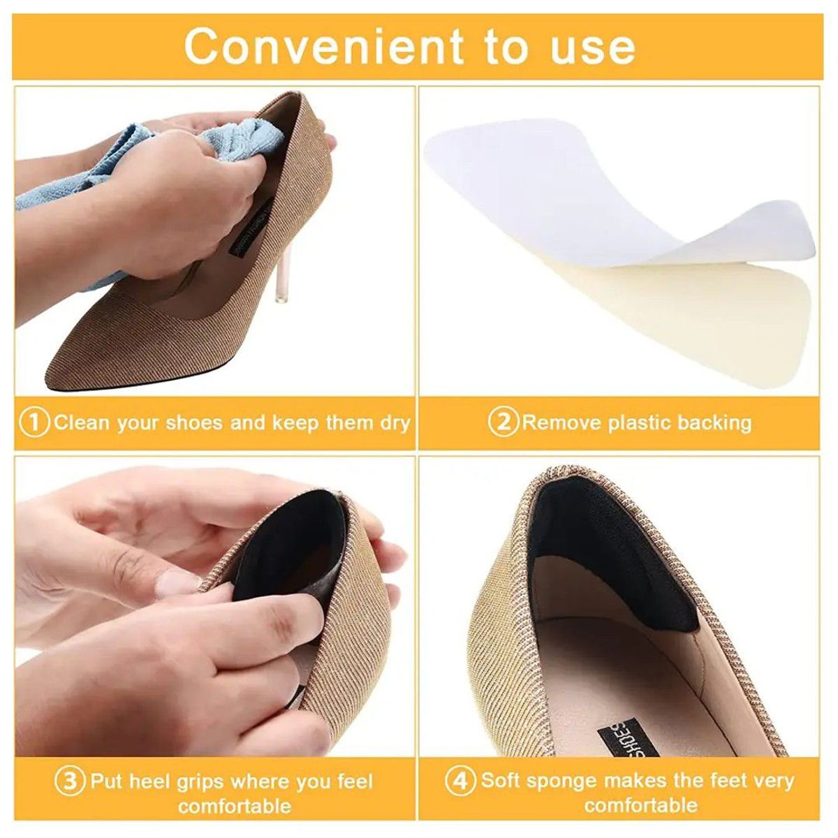 TODO FIT - Protector Talón Extra Suave Comodidad Volumen Zapatos Suelto