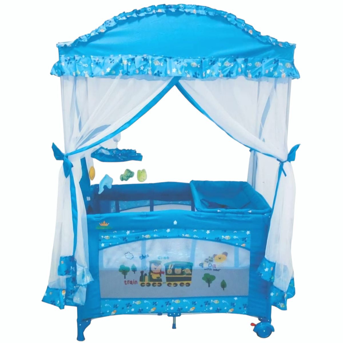 BABY - Cuna Corral para Bebe Tul Completo Arabe bLUE