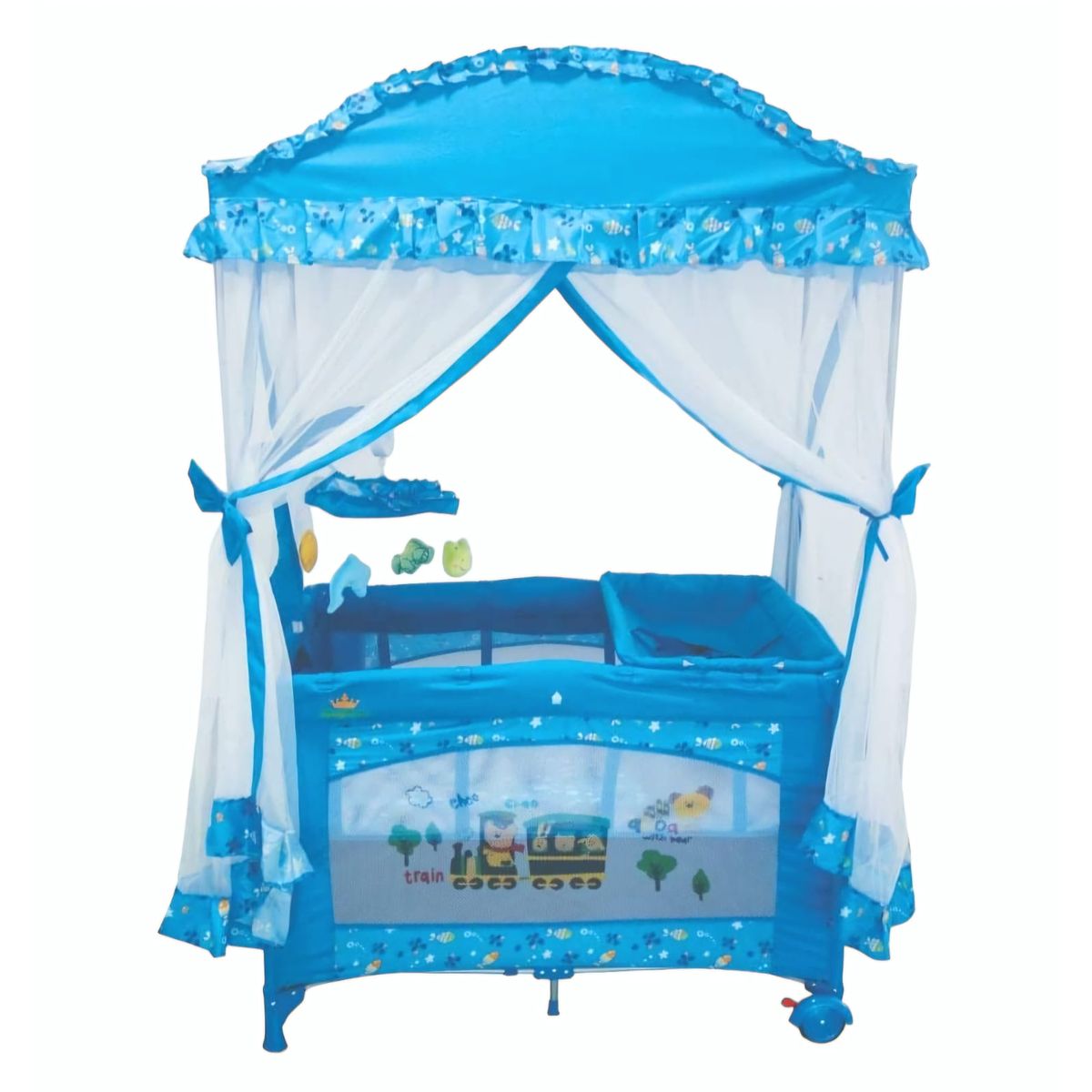 BABY - Cuna Corral para Bebe Tul Completo Arabe bLUE