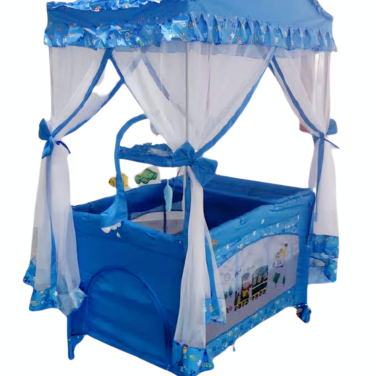 BABY - Cuna Corral para Bebe Tul Completo Arabe bLUE