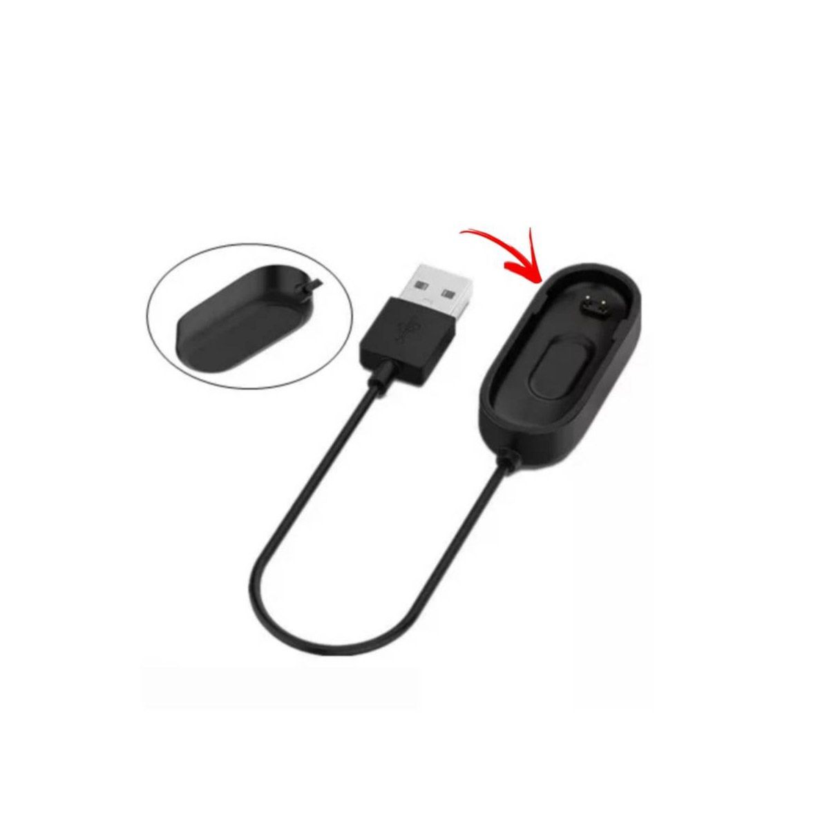 GENERICO - Cargador para Xiaomi Mi Band 3 Mi Band 4 Negro