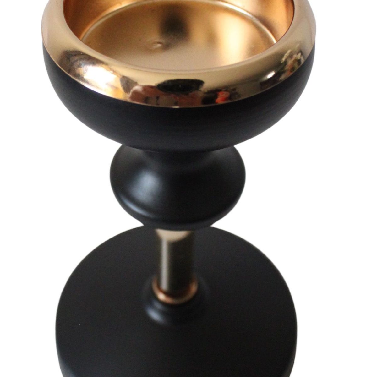 GENERICO - Candelabro Laton / Negro y Dorado 15 x 6