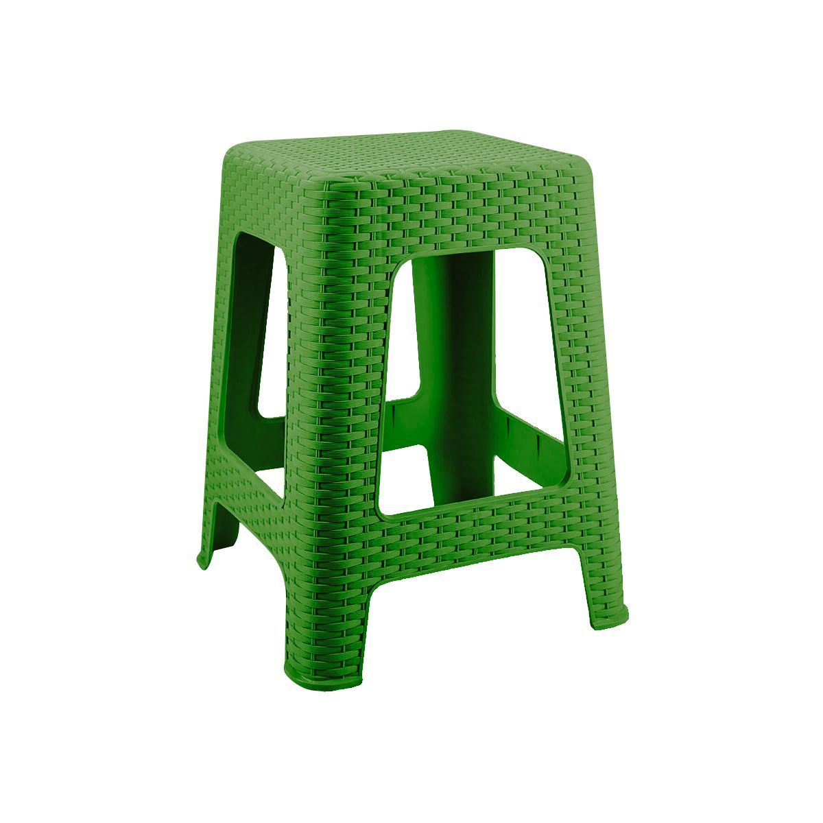 GRETAIL - Banco Banquito Modelo Tipo Ratán Plástico Color Verde
