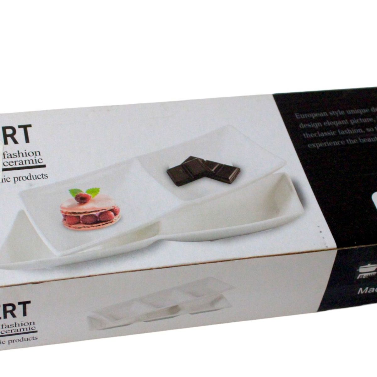 GENERICO - Fuente salsera Rectangular Porcelana Fina TABLEWARE 240gr