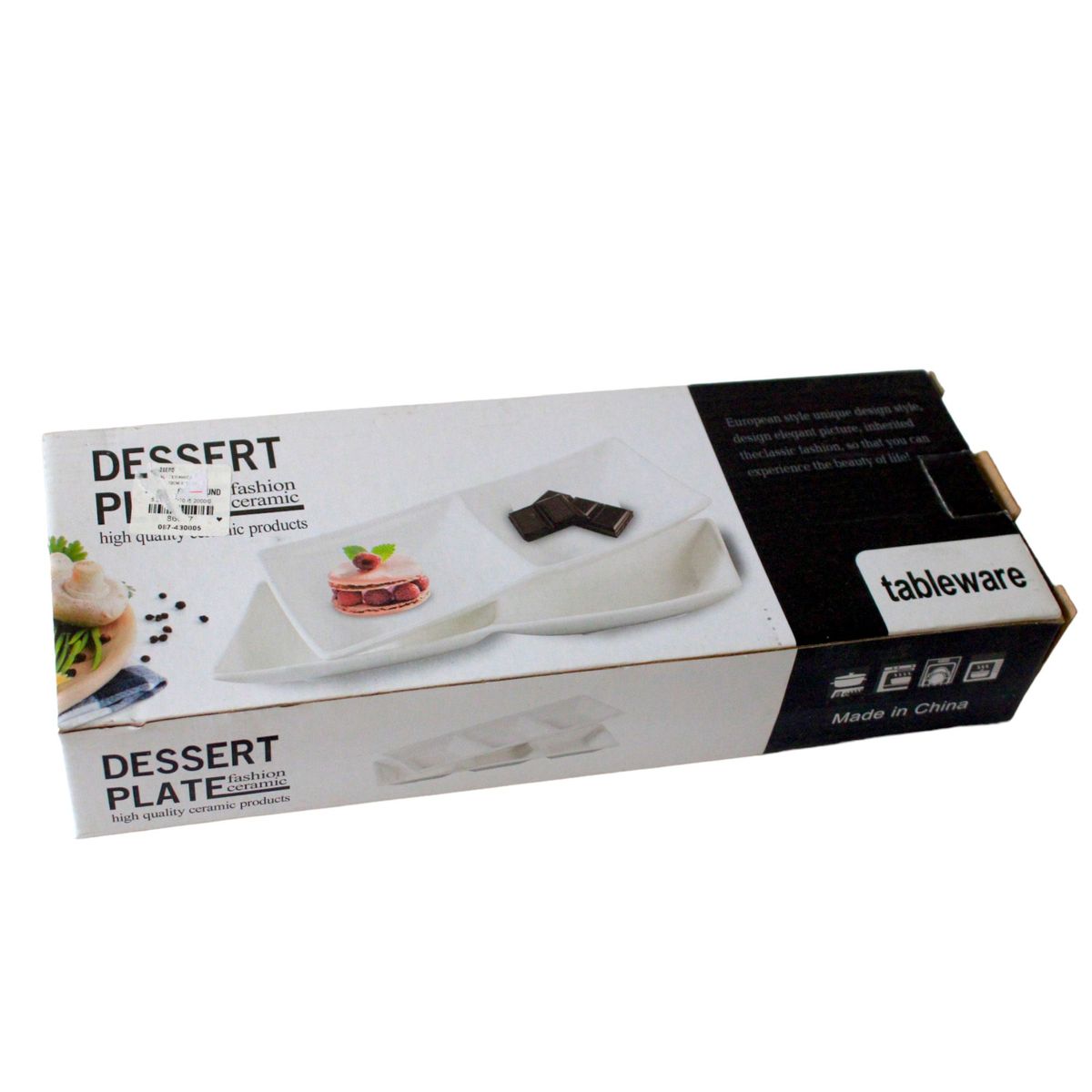 GENERICO - Fuente salsera Rectangular Porcelana Fina TABLEWARE 240gr