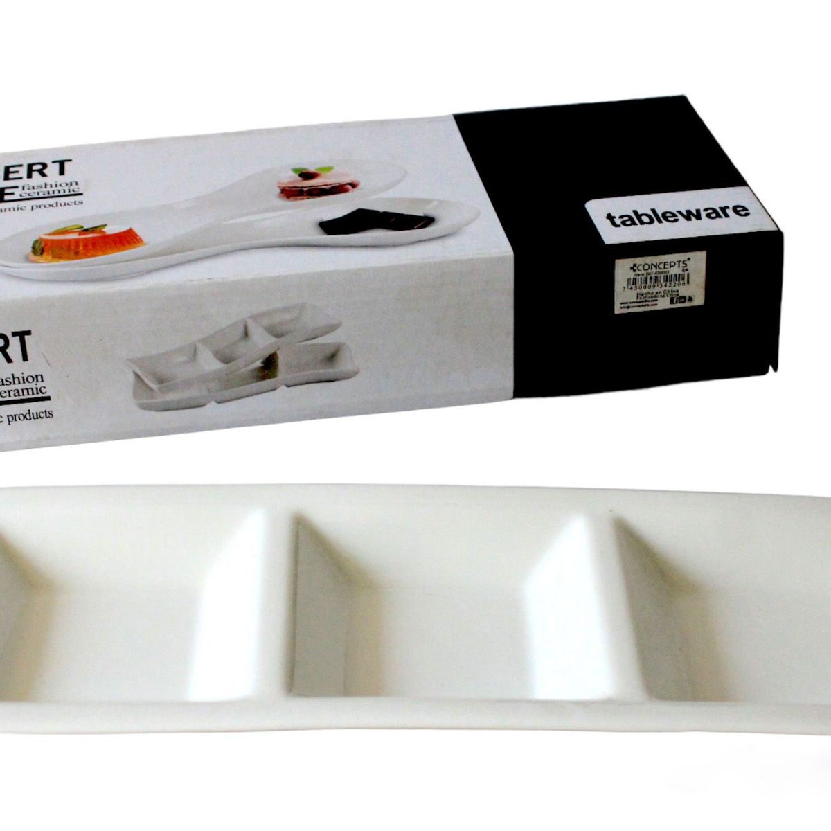 GENERICO - Fuente salsera Rectangular Porcelana Fina TABLEWARE 240gr