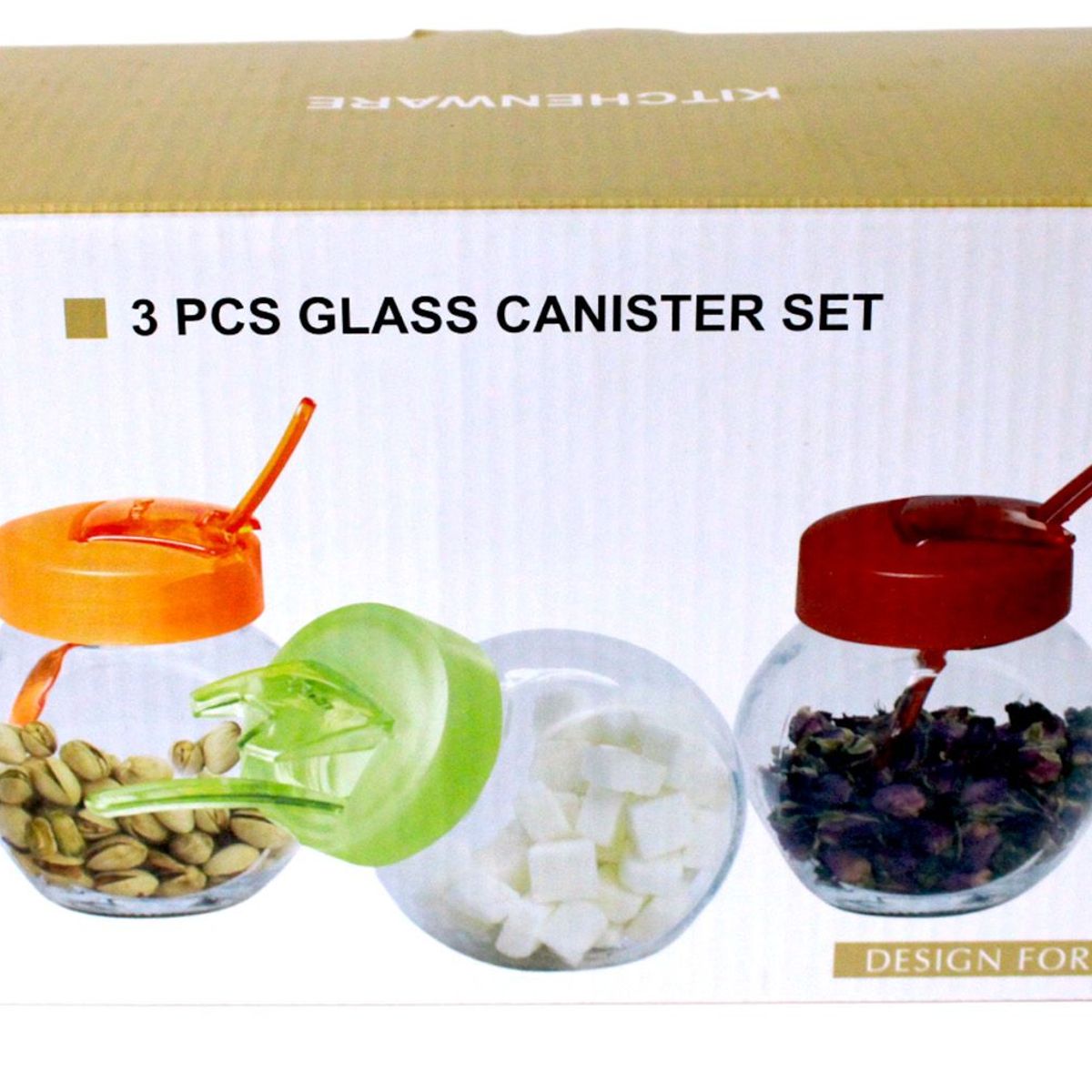 ICHIMATSU - Set 3pz Frascos Canister Especiero con Tapa Plastico 650 ml c/u