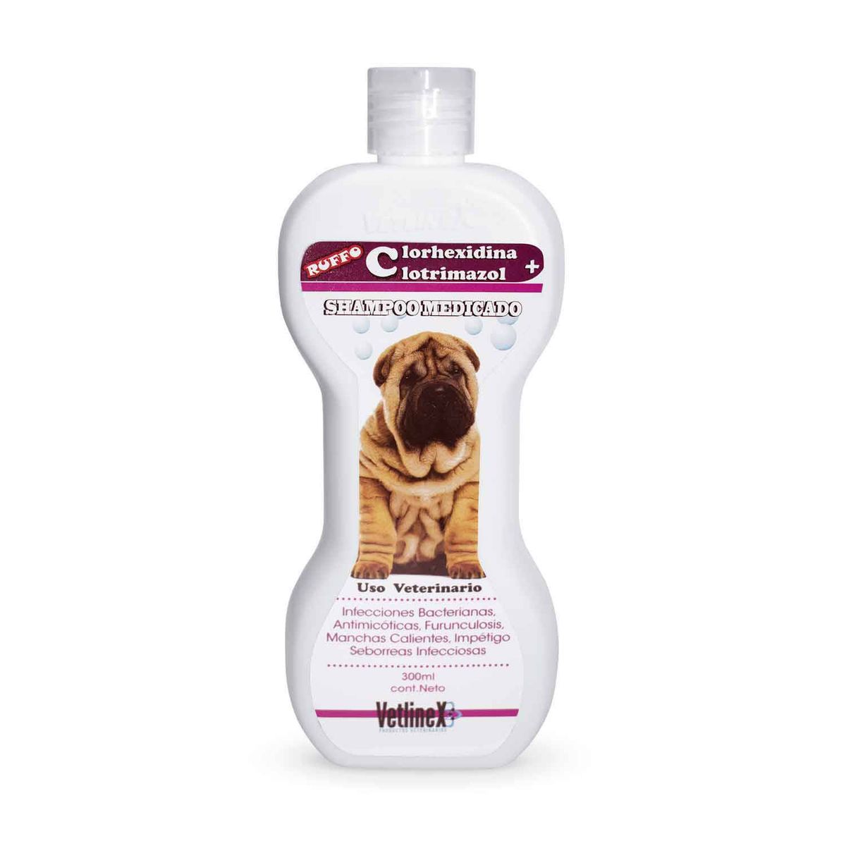 VETLINEX - SHAMPOO MEDICADO PARA PERROS CLORHEXIDINA CLOTRIMAZOL 300 ML