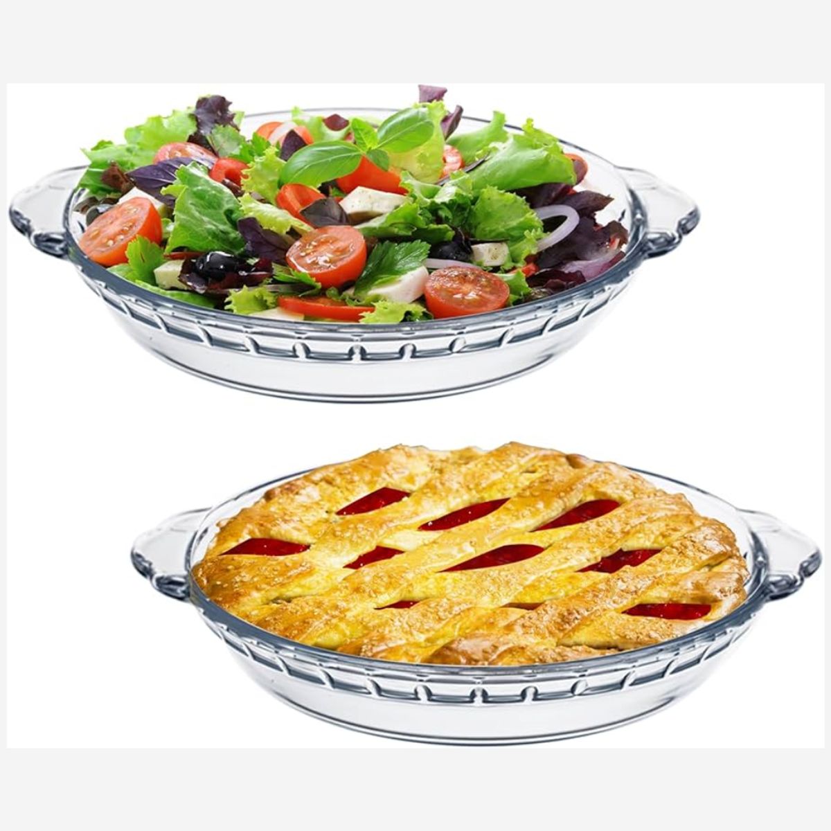 MARINEX - Juego de 3 Moldes de Vidrio Templado Ideal para Hornear