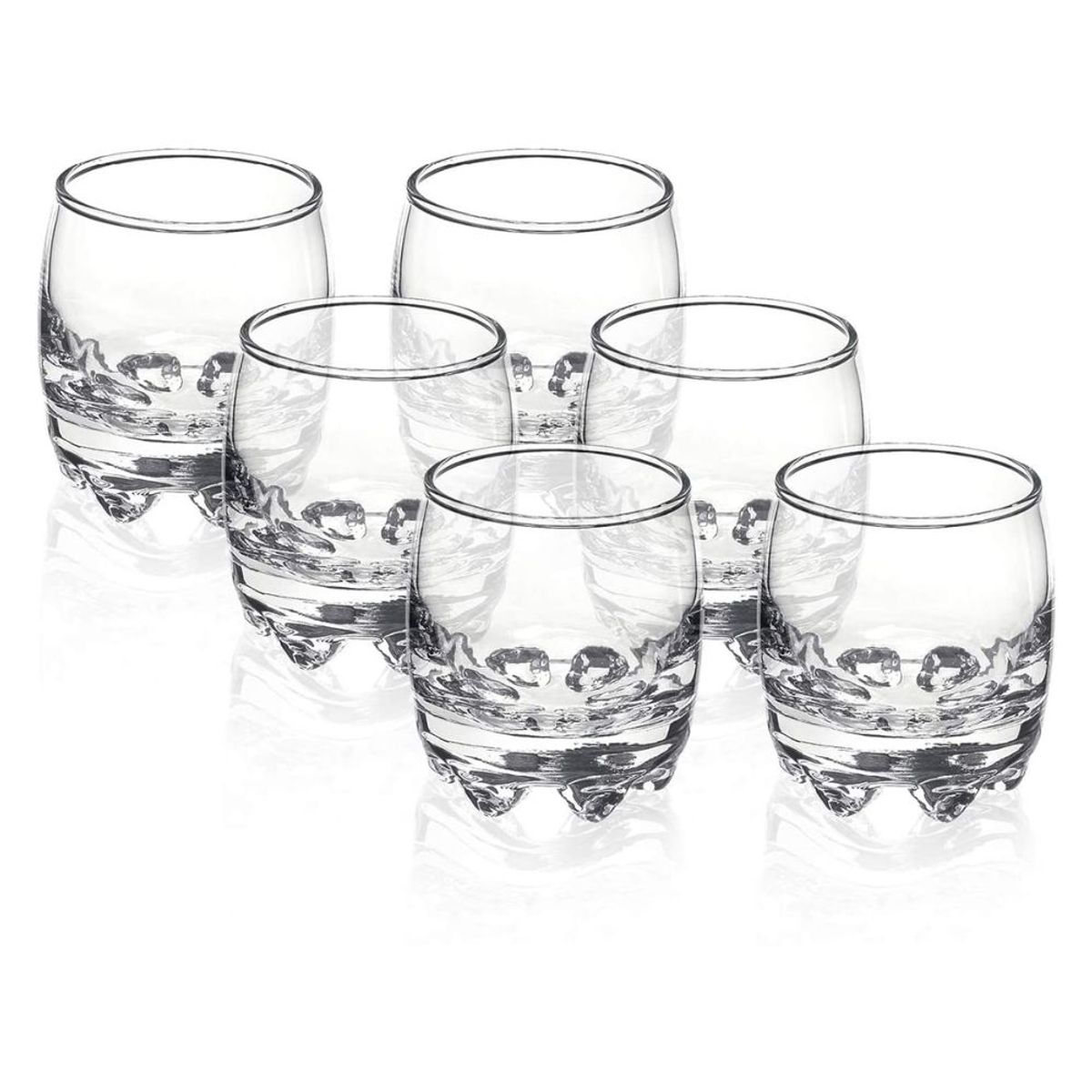 INSPIRA - Juego de 6 Vasos Tequileros Muela Vidrio