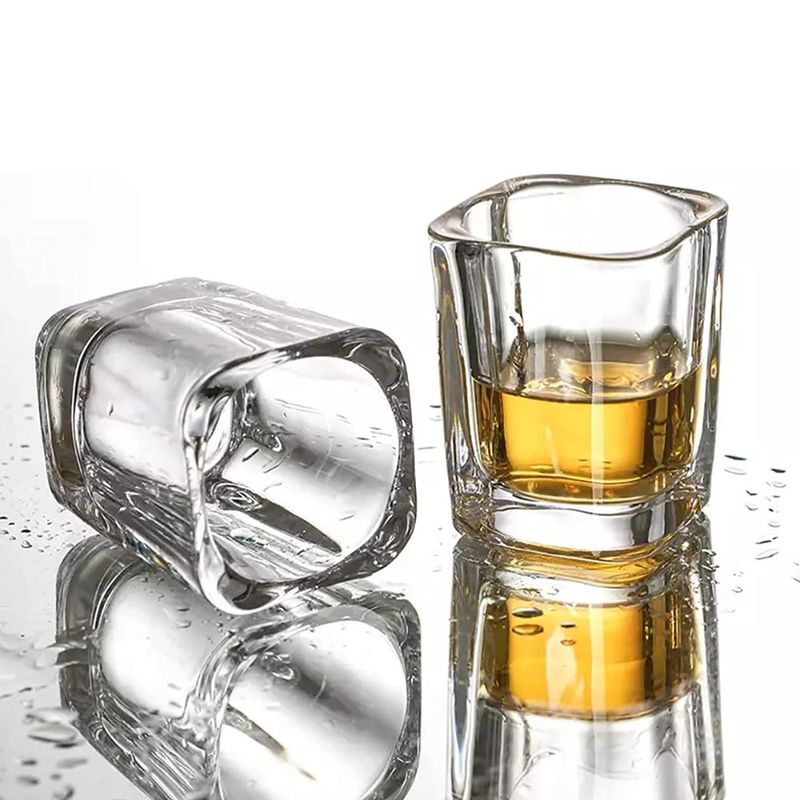 INSPIRA - Juego de 6 Mini Copitas de Shot Cuadrado de Vidrio