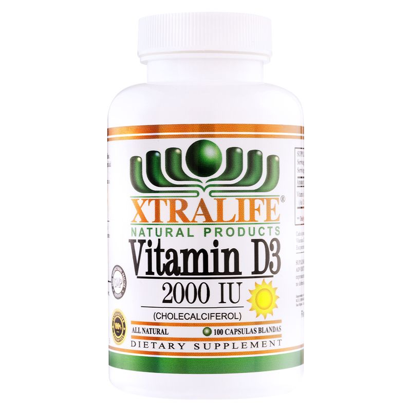 XTRALIFE NATURAL PRODUCTS - Vitamina D3 - 100 Cápsulas