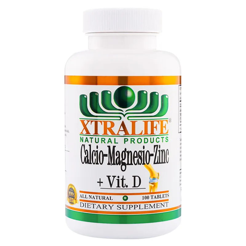 XTRALIFE NATURAL PRODUCTS - Calcio, Magnesio, Zinc, Vitamina D - 100 Tabletas