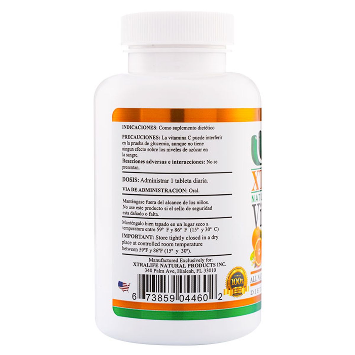 XTRALIFE NATURAL PRODUCTS - Vitamina C - 100 Tabletas