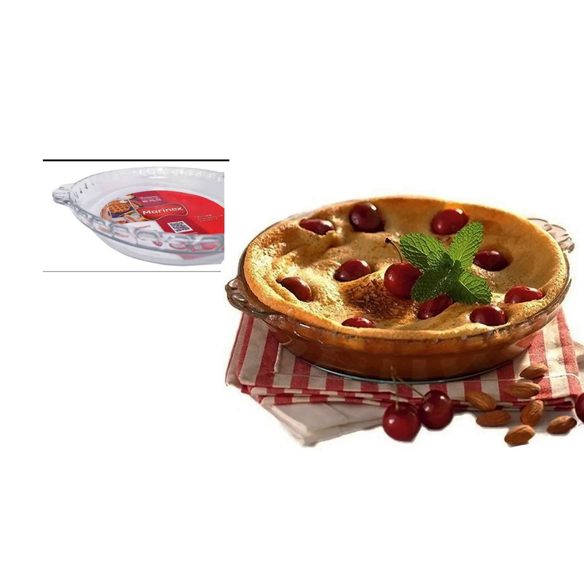 MARINEX - Fuente Molde Pyrex Vidrio Templado para Hornear  620 kg