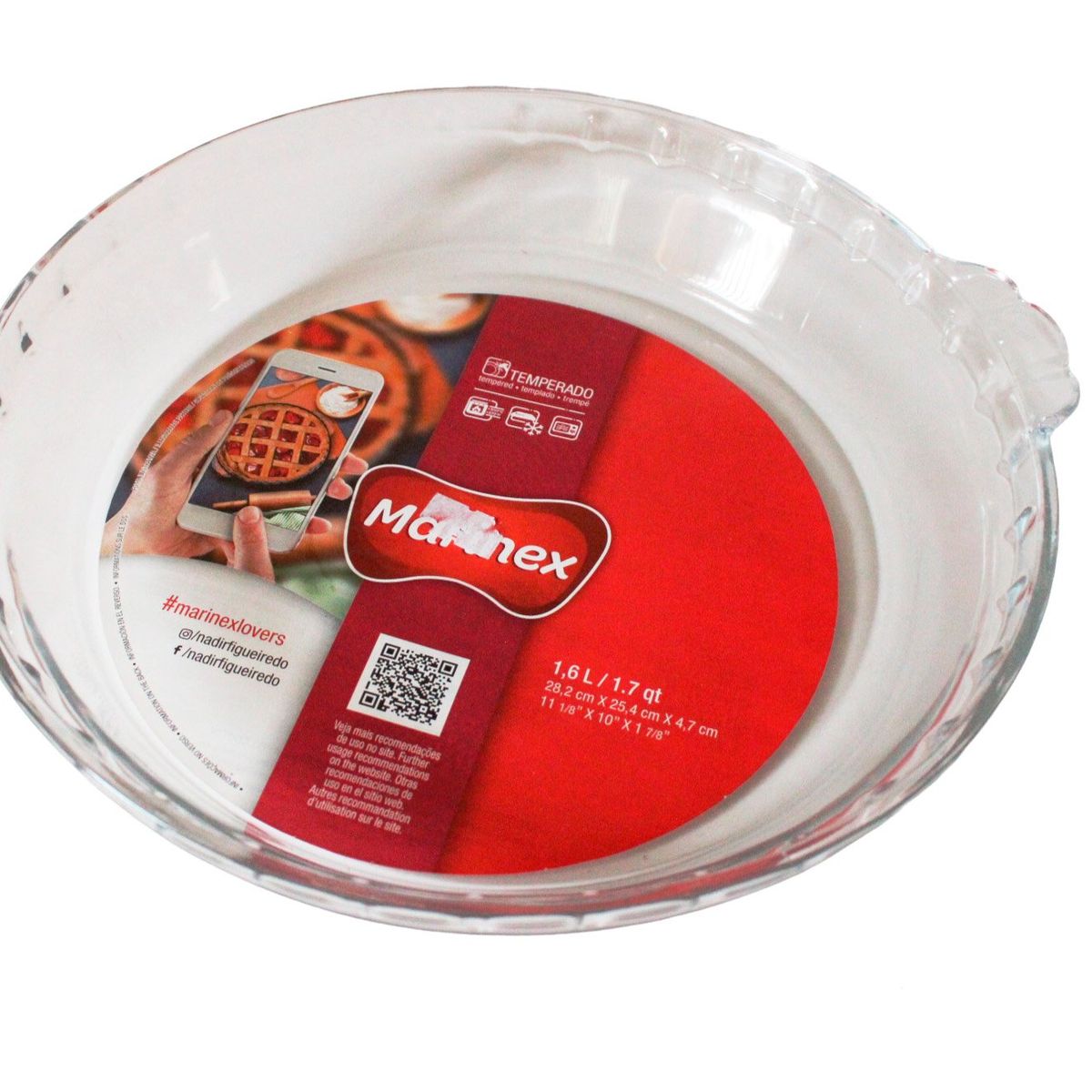 MARINEX - Fuente Molde Pyrex Vidrio Templado para Hornear  620 kg