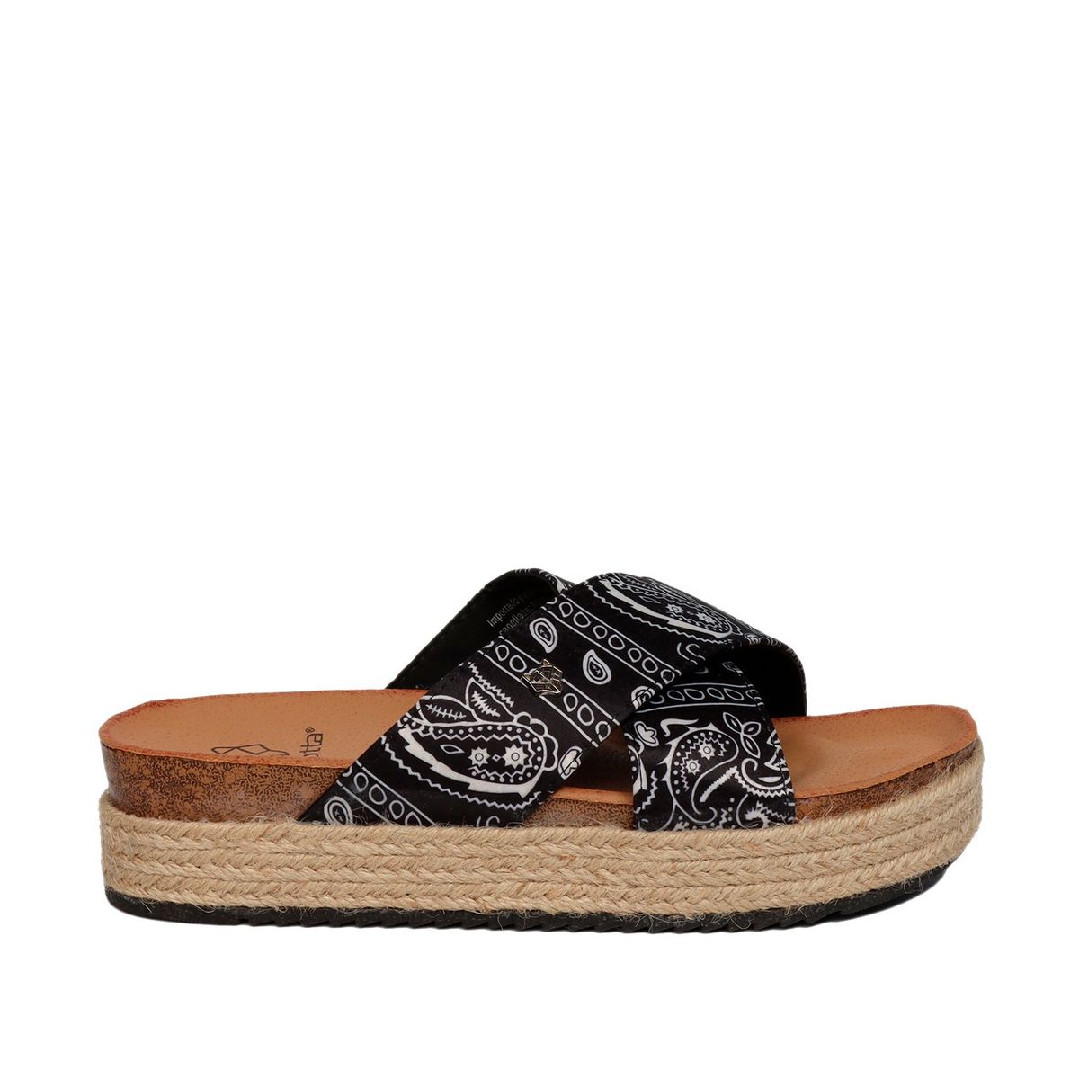 GOTTA - Sandalia Plataforma Negra Estampada Mujer 23192 Gotta