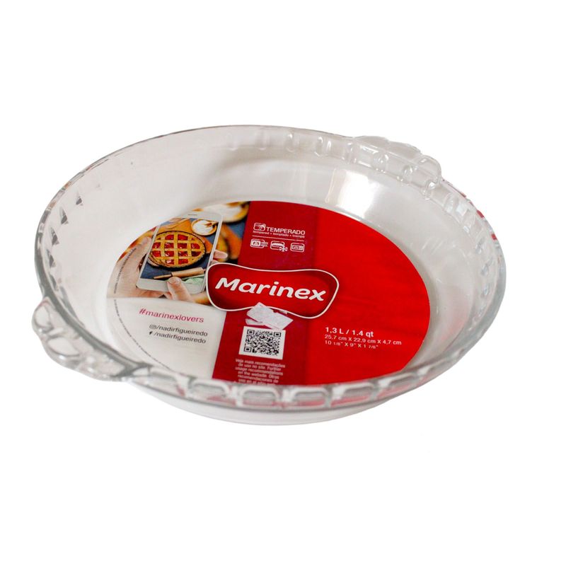MARINEX - Fuente Molde Refractorio Pyrex para Hornear Vidrio Templado 1600 gr