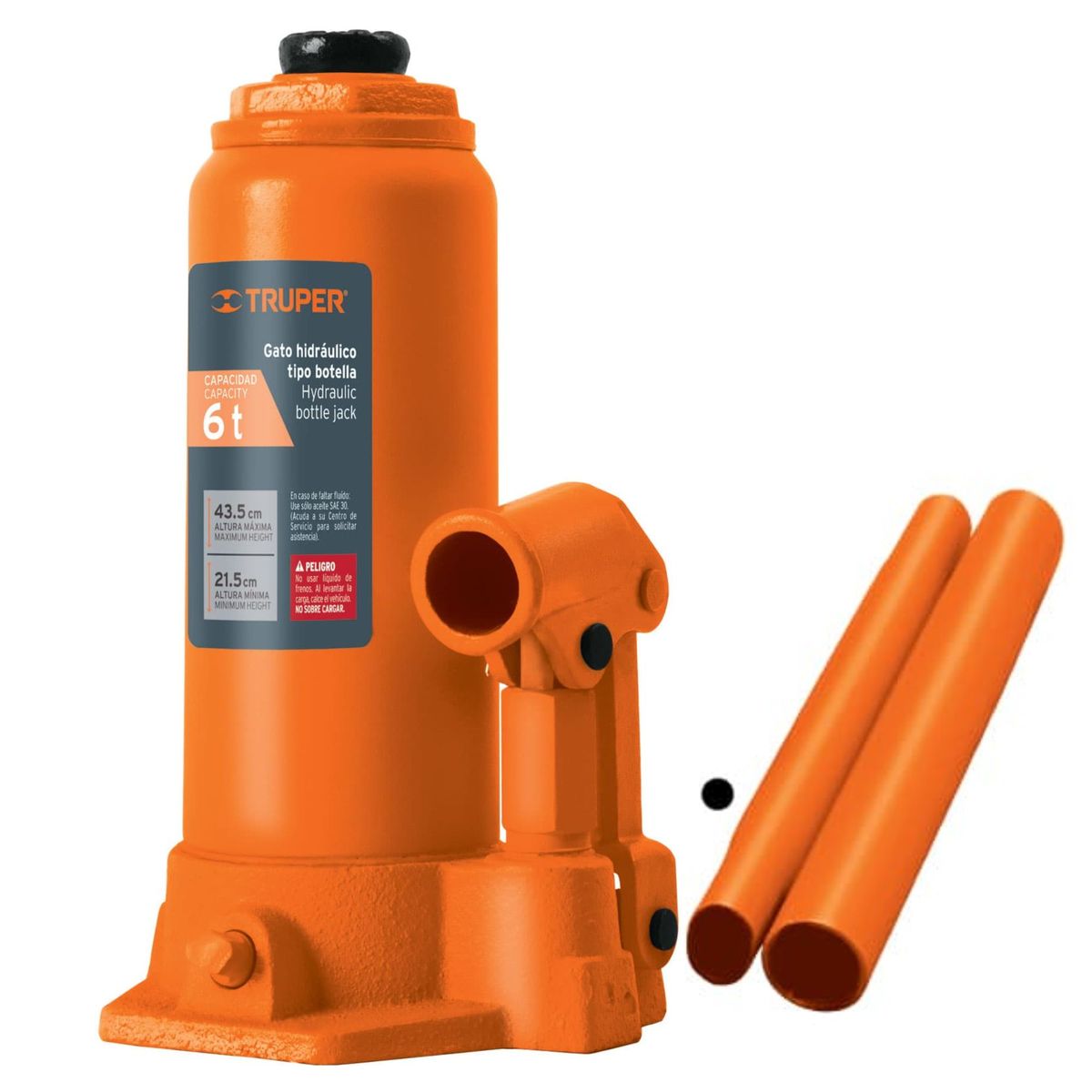 TRUPER - Gata hidráulico tipo  botella  6 Ton, Truper
