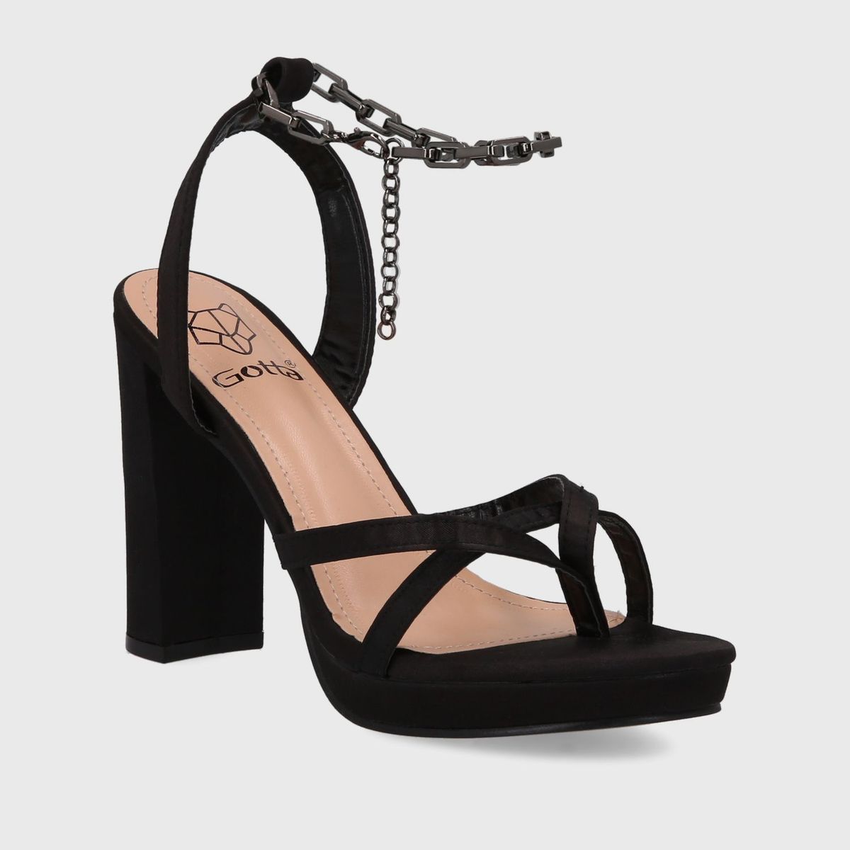 GOTTA - Sandalia Taco Negra Mujer 15836 Gotta