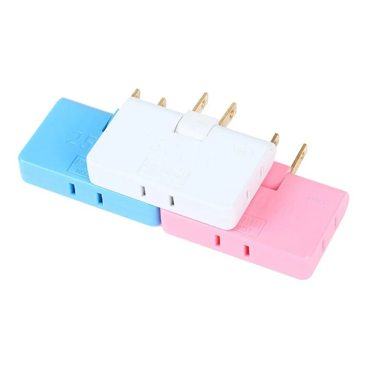 GENERICO - Adaptador enchufe triple giratorio - pack  1 pzas