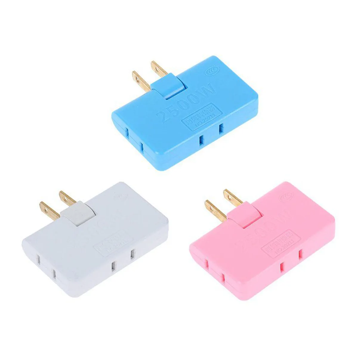 GENERICO - Adaptador enchufe triple giratorio - pack  1 pzas