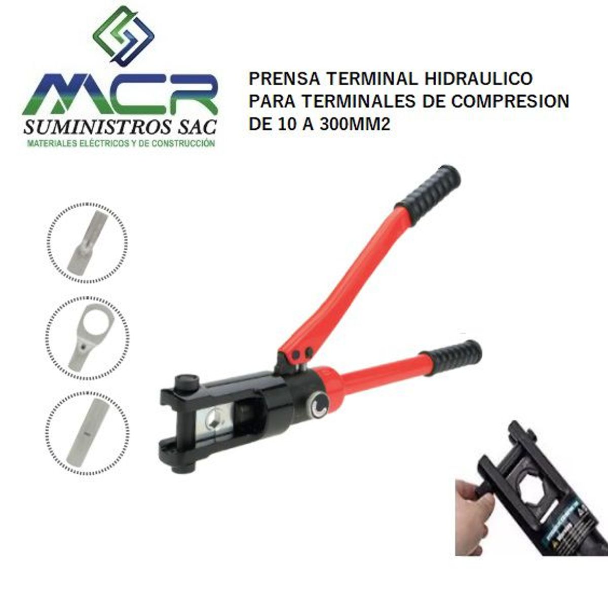 GENERICO - PRENSA TERMINAL HIDRAULICO PARA TERMINAL DE COMPRESION 10 A 300MM2