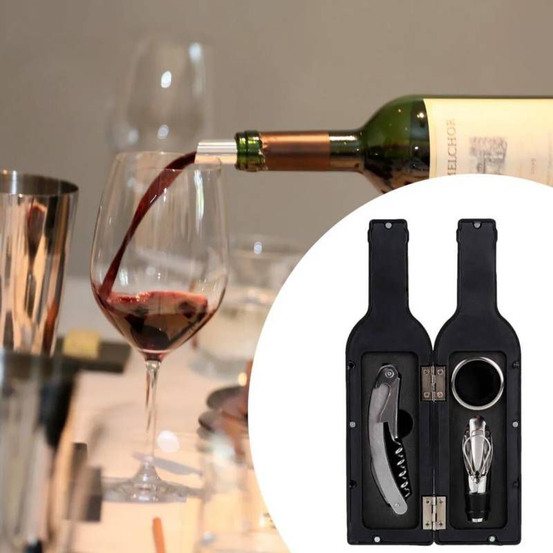 GENERICO - Kit de Destapador Sacacorchos Botellas de vino 3pz