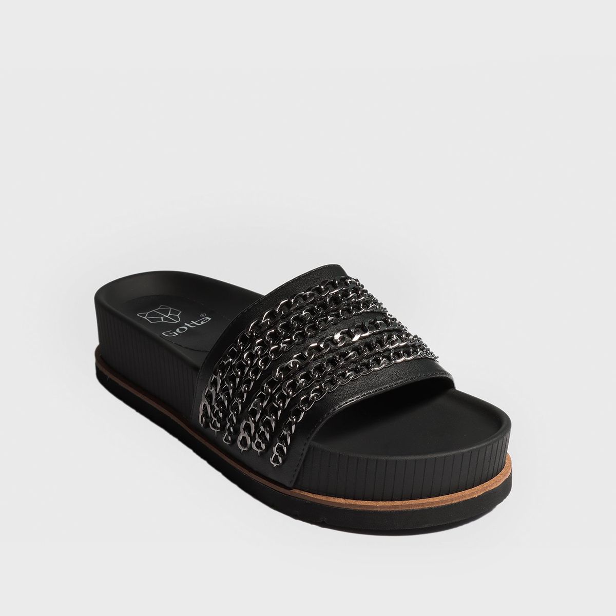 GOTTA - Sandalia Plataforma Negra Mujer 25292 Gotta