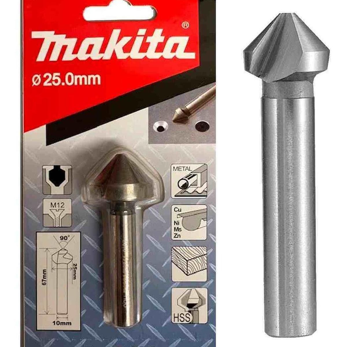 MAKITA - Broca Avellanadora HSS 25 x 67mm 3 Filos Makita D-37493