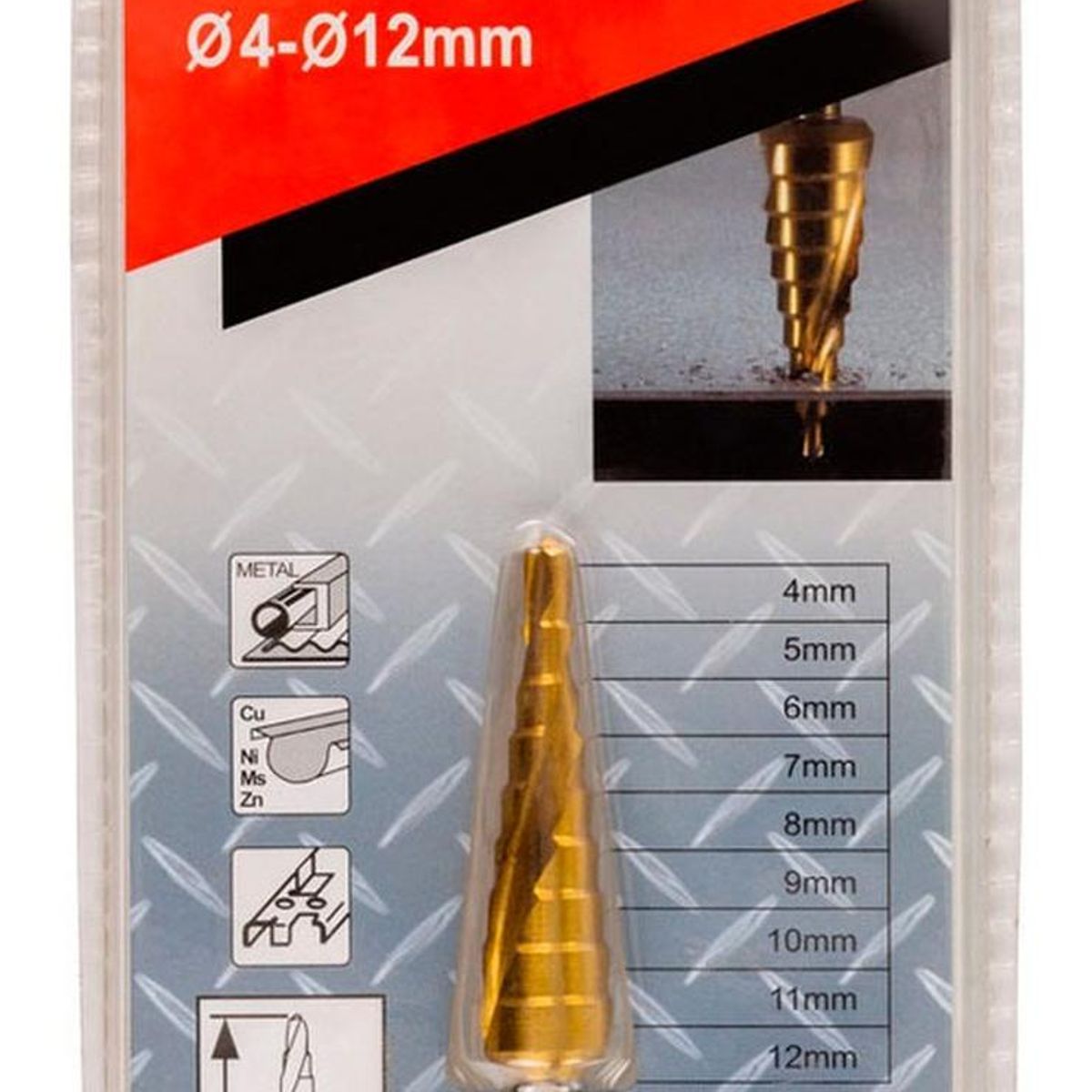 MAKITA - Broca Cónica Escalonada Filo Espiral 4-12mm Makita D-40179