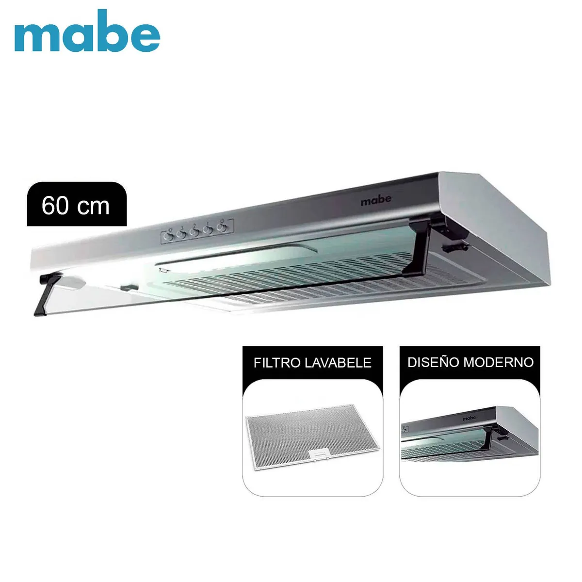 MABE - Campana Extractora MABE  60CM CMU6020PI0  - Inox