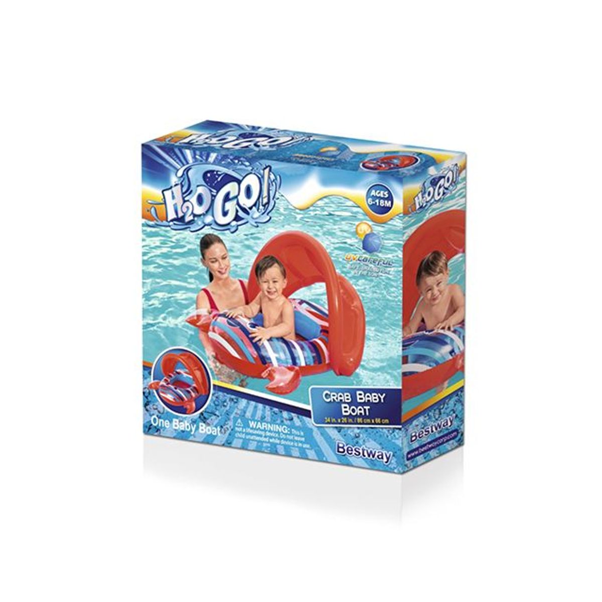 BESTWAY - Bestway - Flotador inflable infantil cangrejo con techo