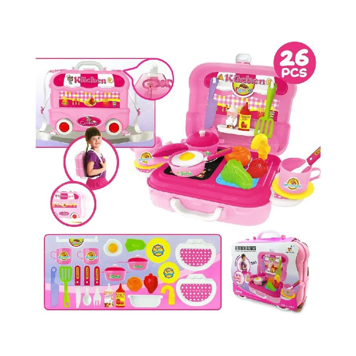 GENERICO - Juego de cocina de chef de juguete modelo mochila