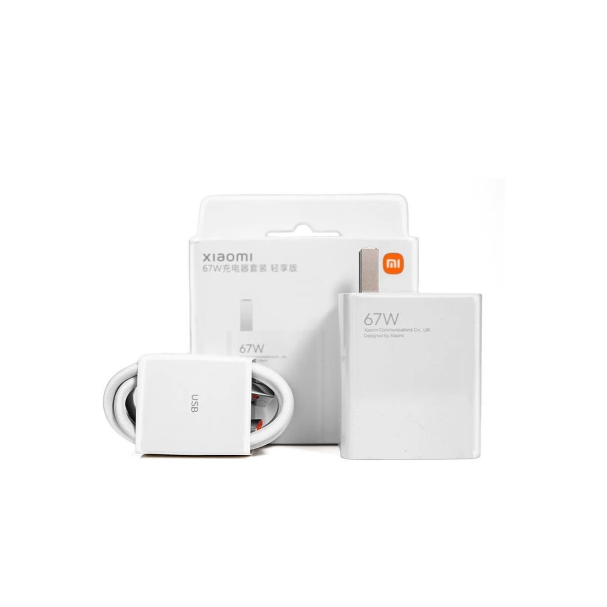XIAOMI - Cargador Xiaomi 67W Cable Tipo C 6A Original Blanco