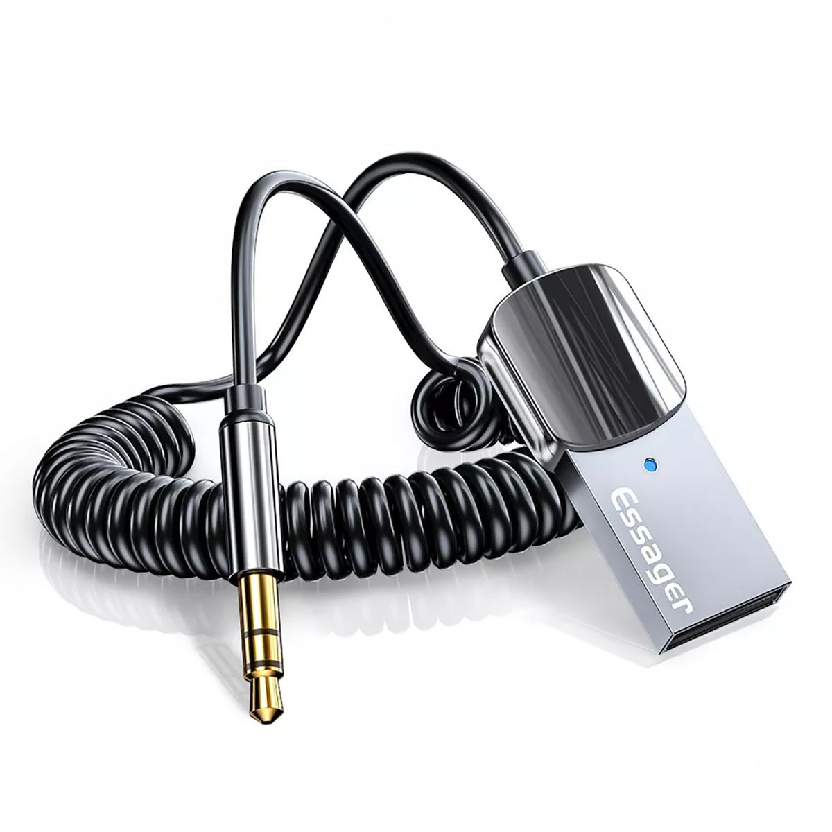 ESSAGER - Receptor Audio Vehicular Bluetooth 5.0 Aux 3.5mm USB Micrófono Essager