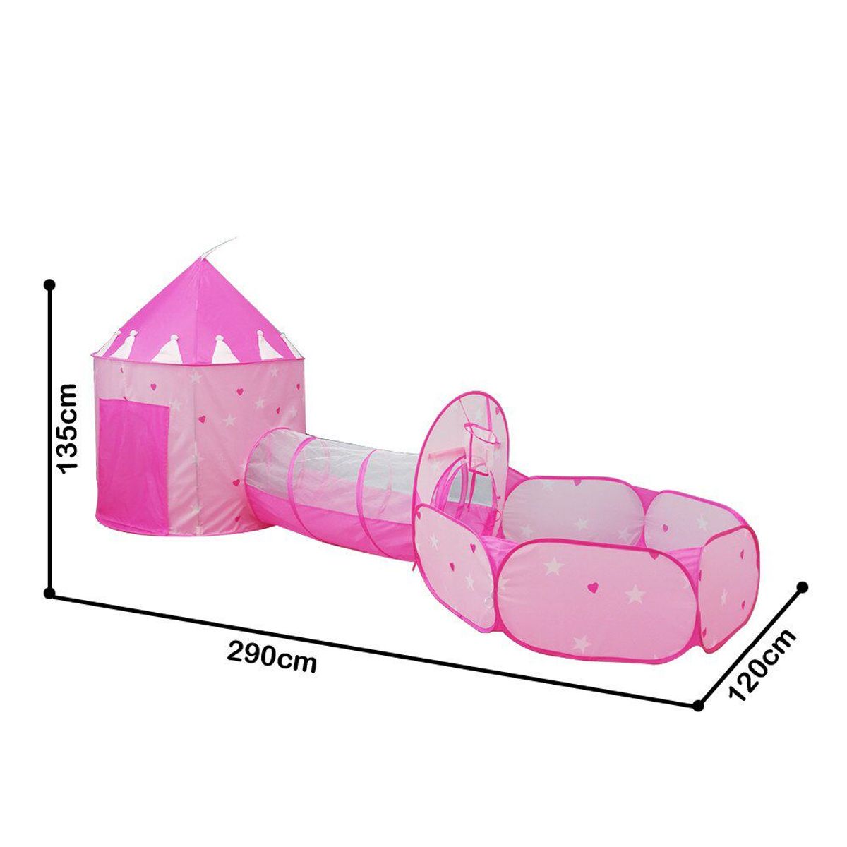 GENERICO - CASTILLO DE TELA 3 EN 1 CORAZONES