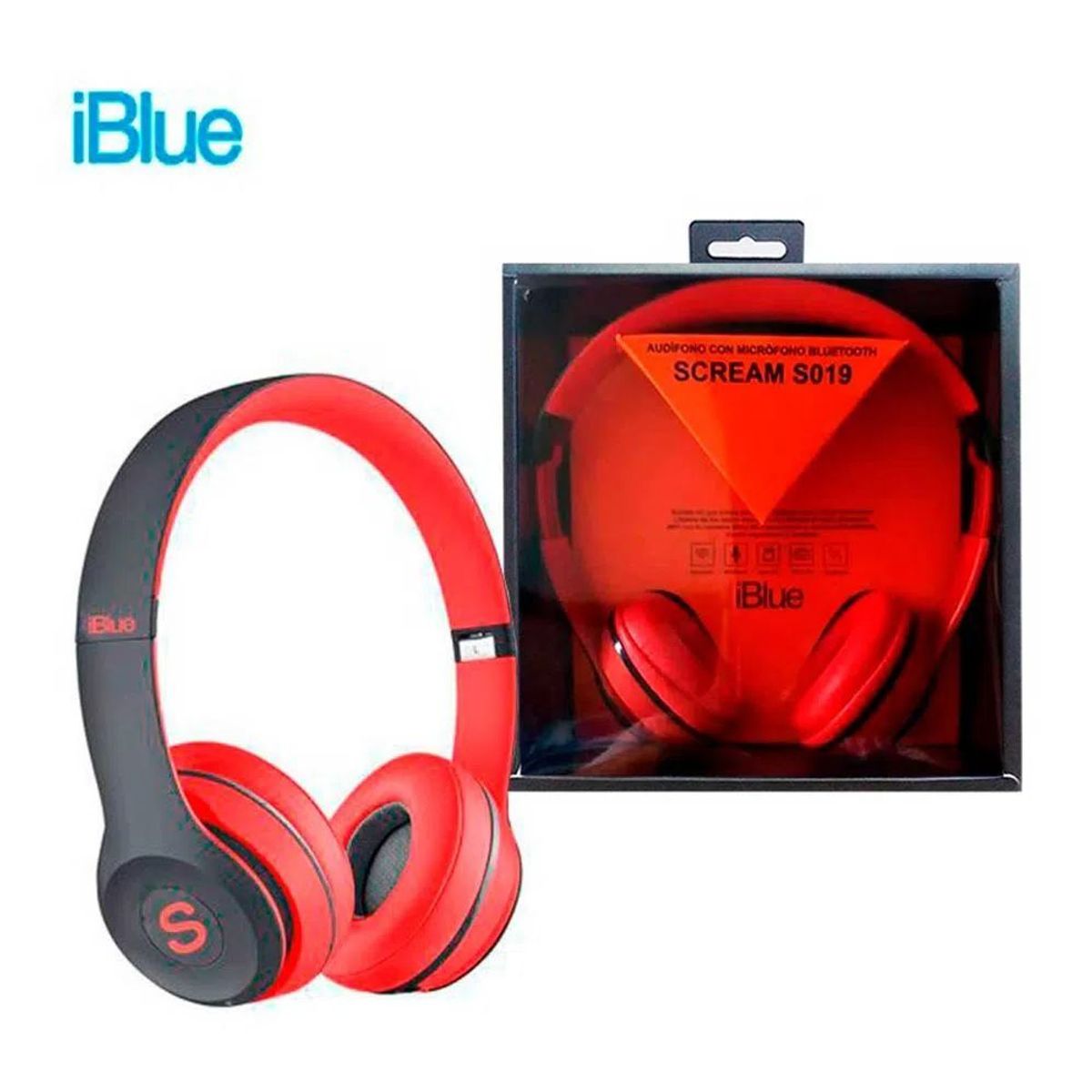 IBLUE - Audifonos Bluetooh Microfono Scream 019 Red FM Iblue
