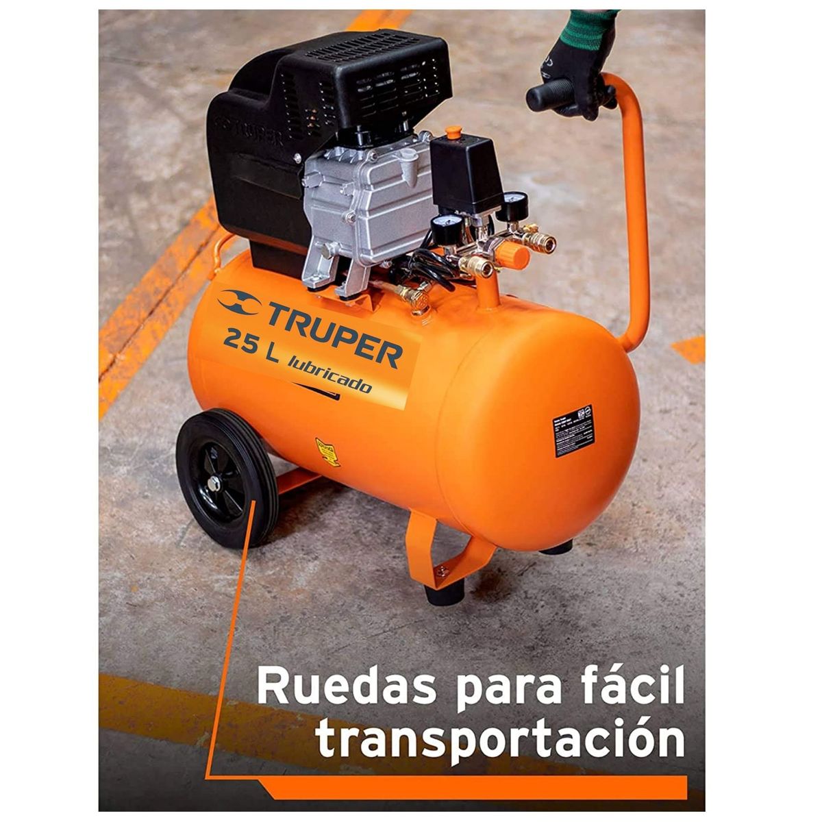 TRUPER - Kit Compresora de Aire 25L pistola para pintar manguera de aire Truper