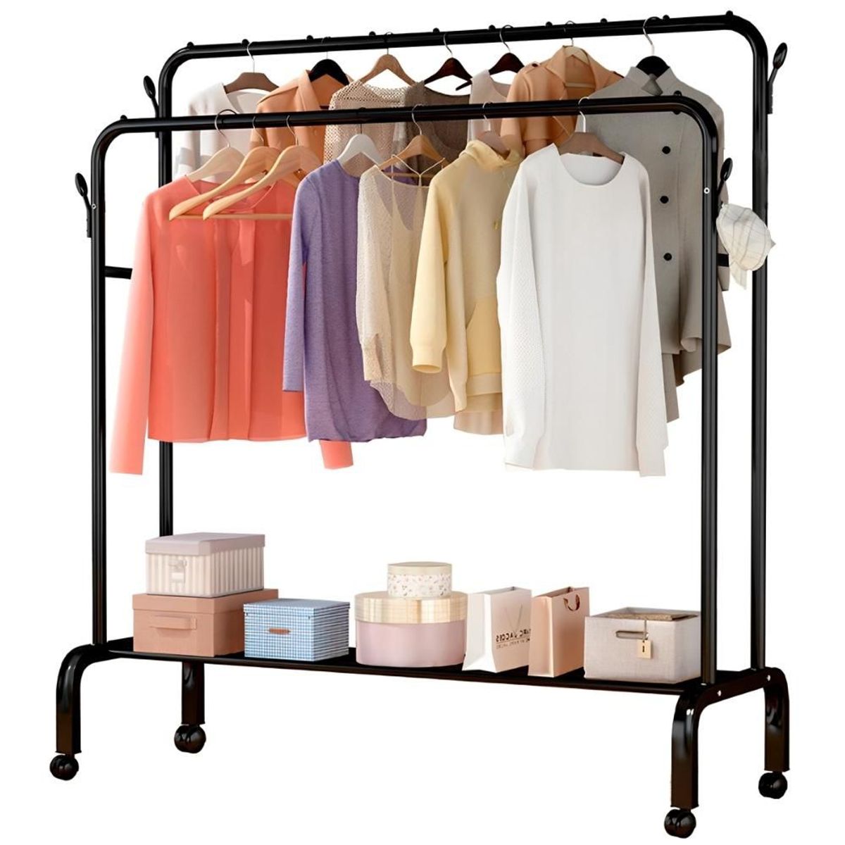 MINARI - Organizador Colgador Exhibidor de Ropa Perchero con Zapatera N 109P