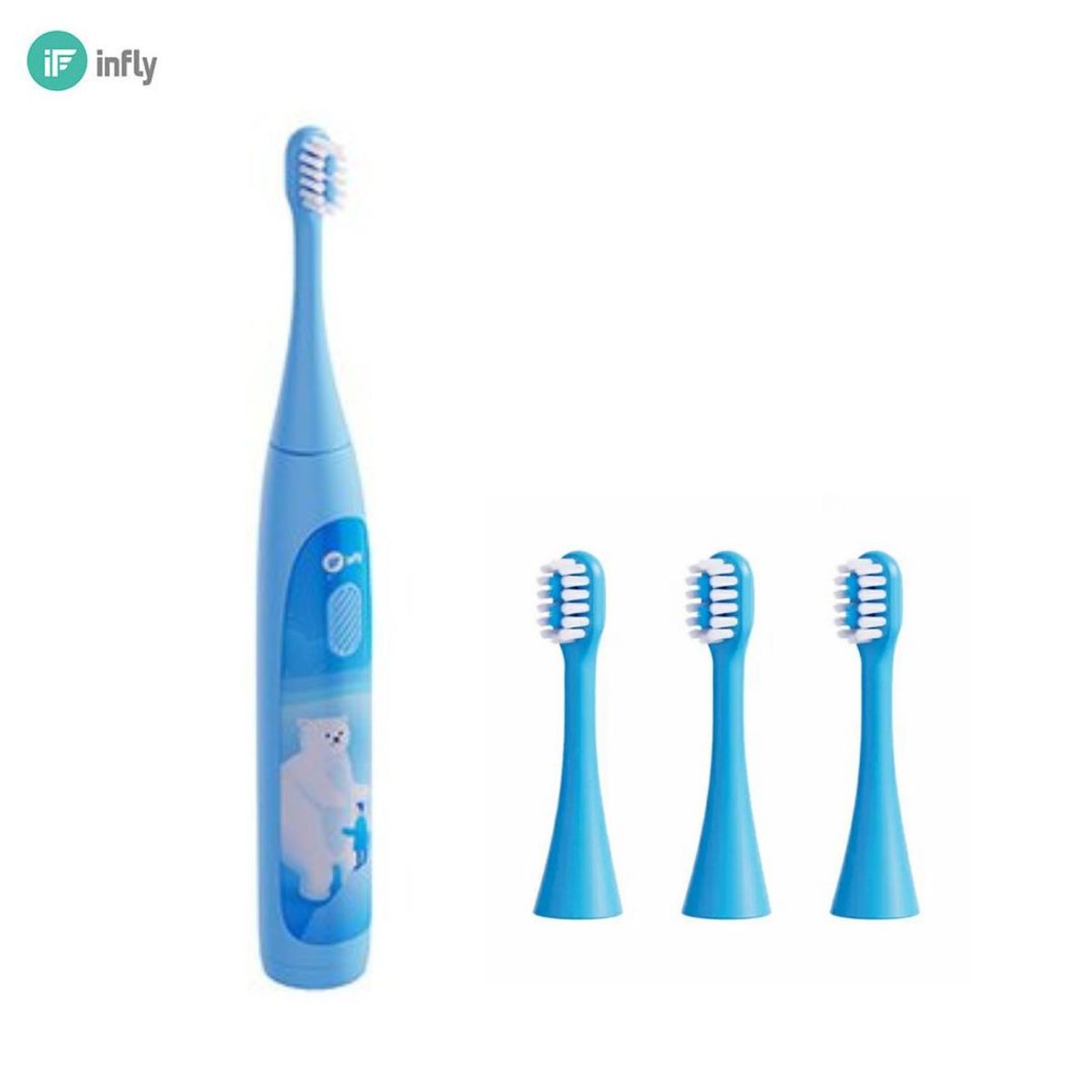 INFLY - Infly - Cepillo dental eléctrico para niños T20040BIN Azul - Incluye Set de repuestos