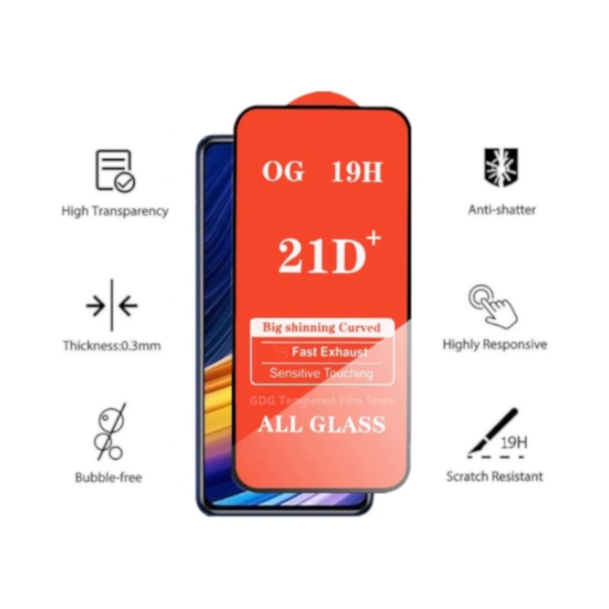 GENERICO - Protector de Pantalla Transparente Mica de Vidrio para Xiaomi 11 Lite