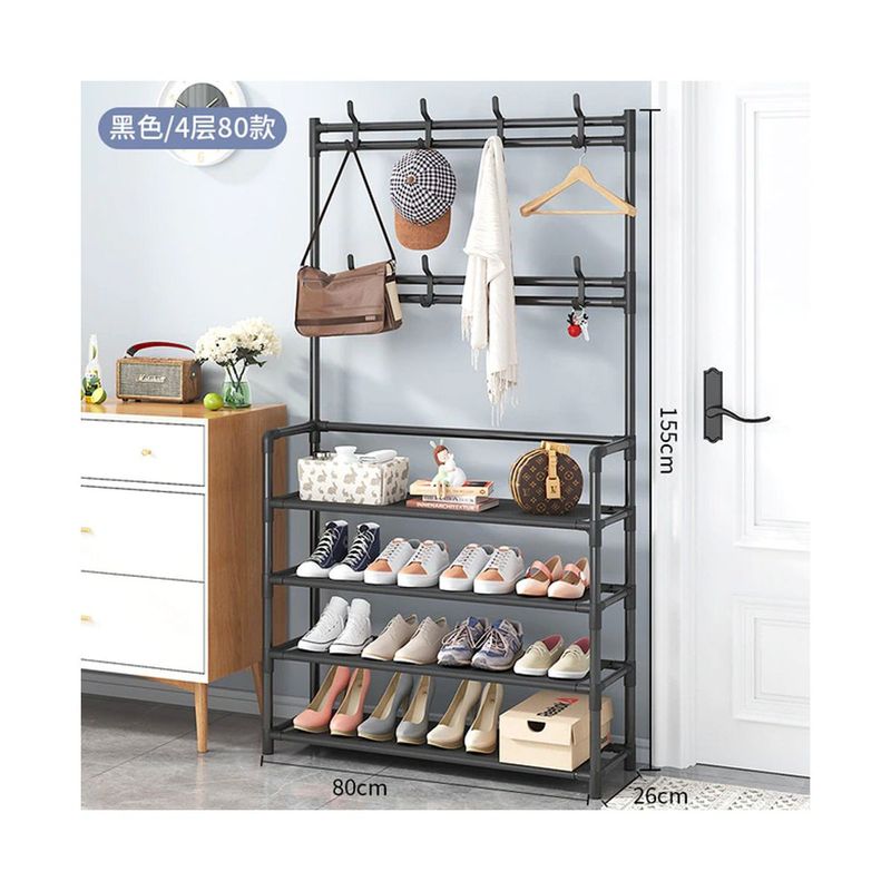 GRETAIL - Zapatera Organizador Perchero 4 Niveles Grande Negro