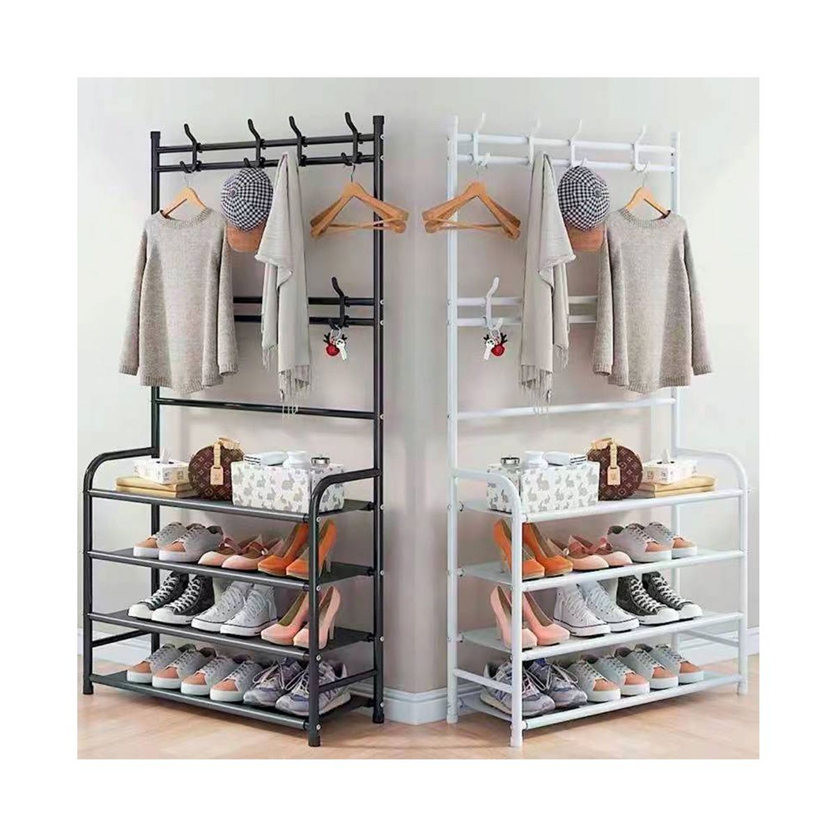 GRETAIL - Zapatera Organizador Perchero 4 Niveles Grande Blanco