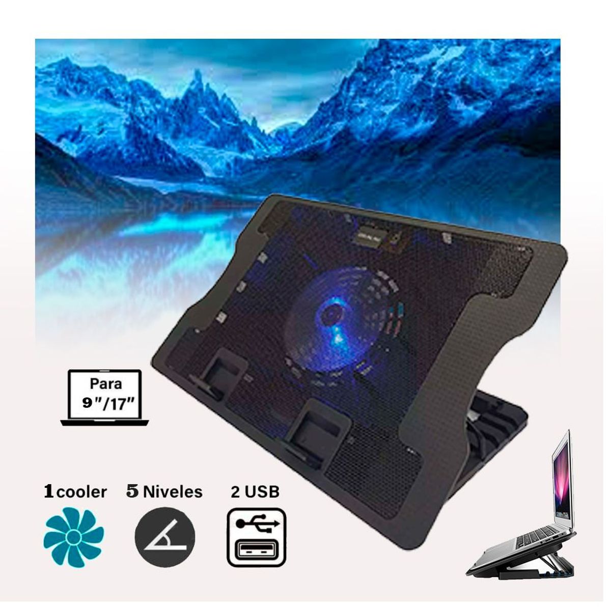 GENERICO - Cooler Ventilador Soporte para Laptop Notebook