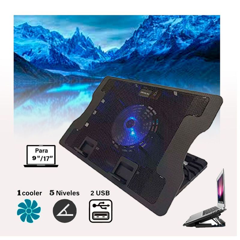 GENERICO - Cooler Ventilador Soporte para Laptop Notebook