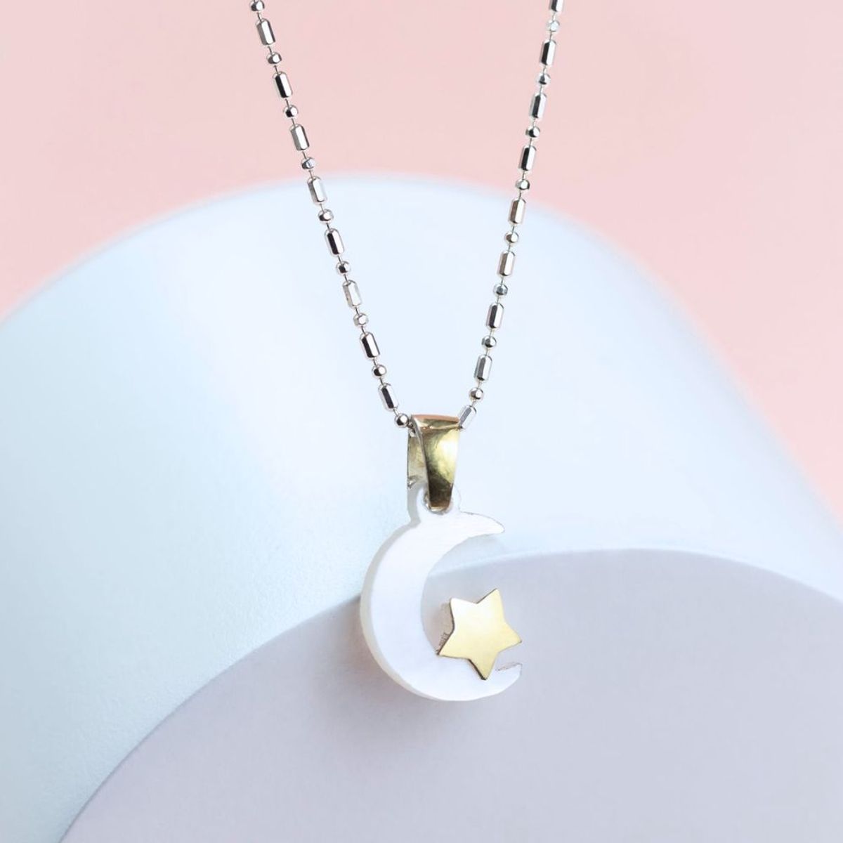 OEM - Collar en Oro 18k Laminado y Plata Luna  y estrella Nácar Lavalle Joyería