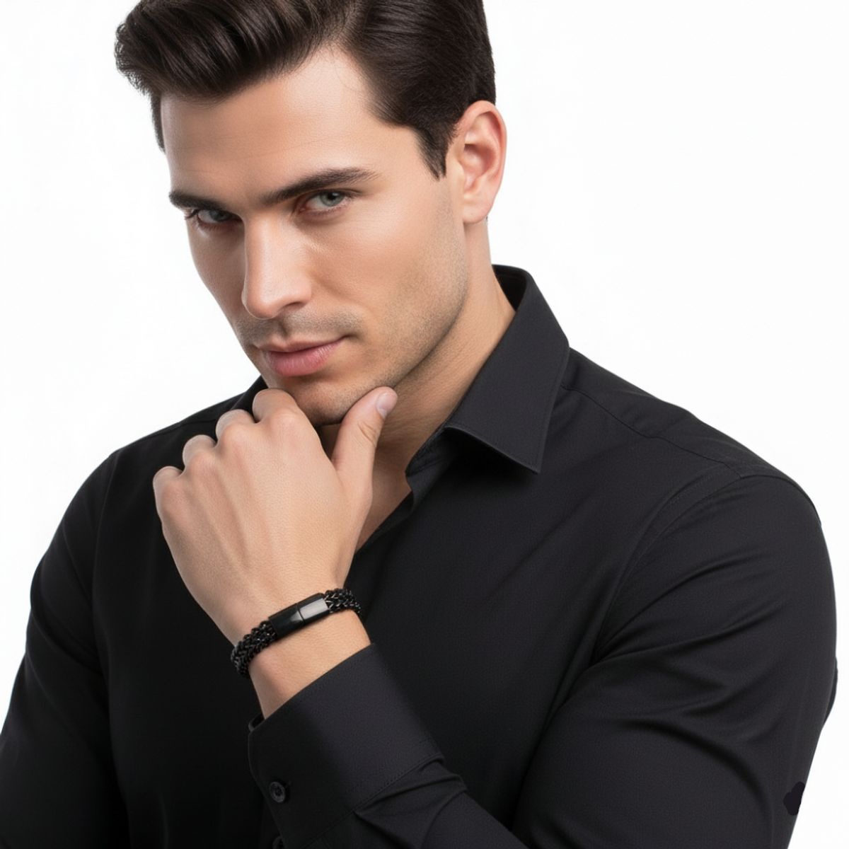 GENERICO - Brazalete Pulsera de Titanio para Hombre Modelo 1602
