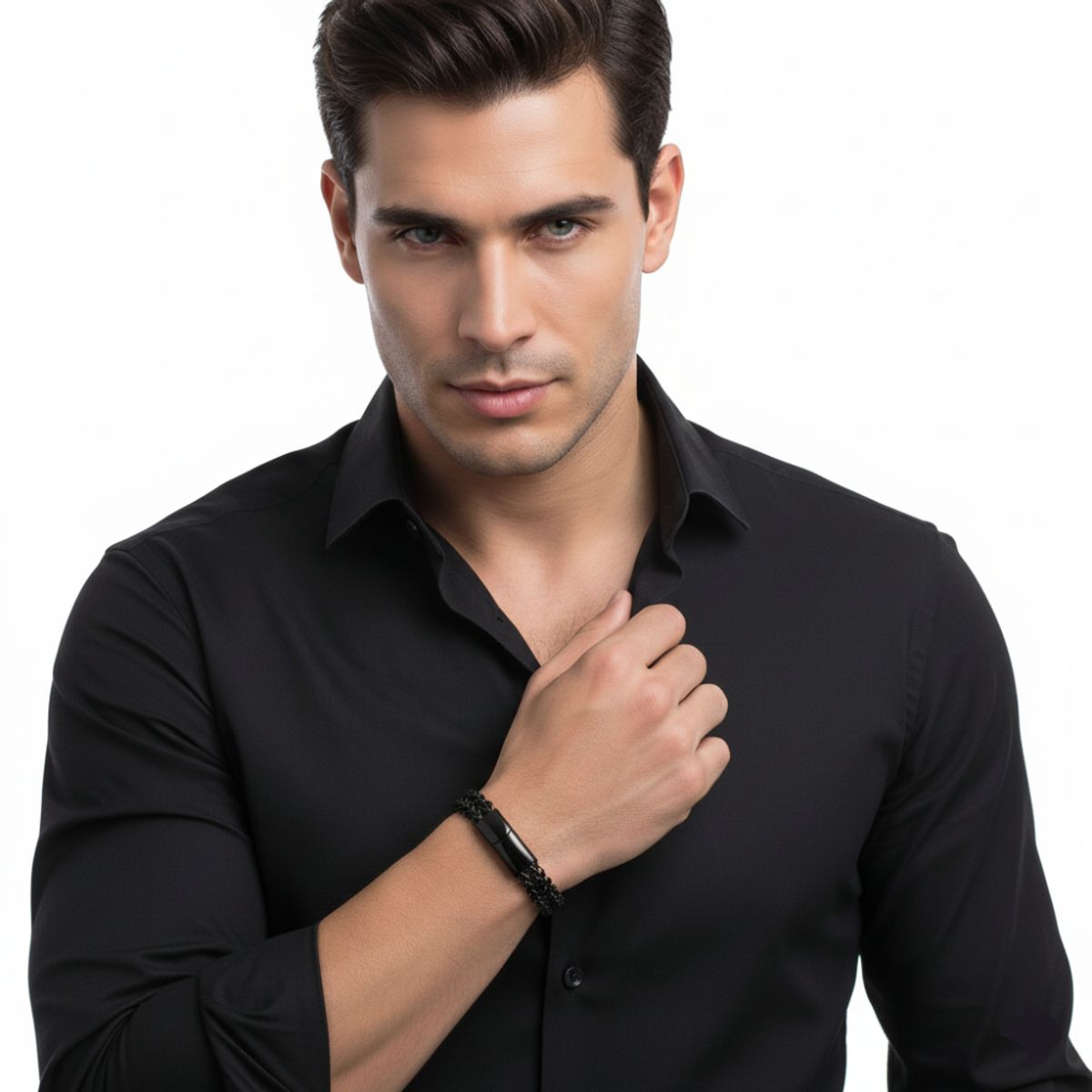 GENERICO - Brazalete Pulsera de Titanio para Hombre Modelo 1602