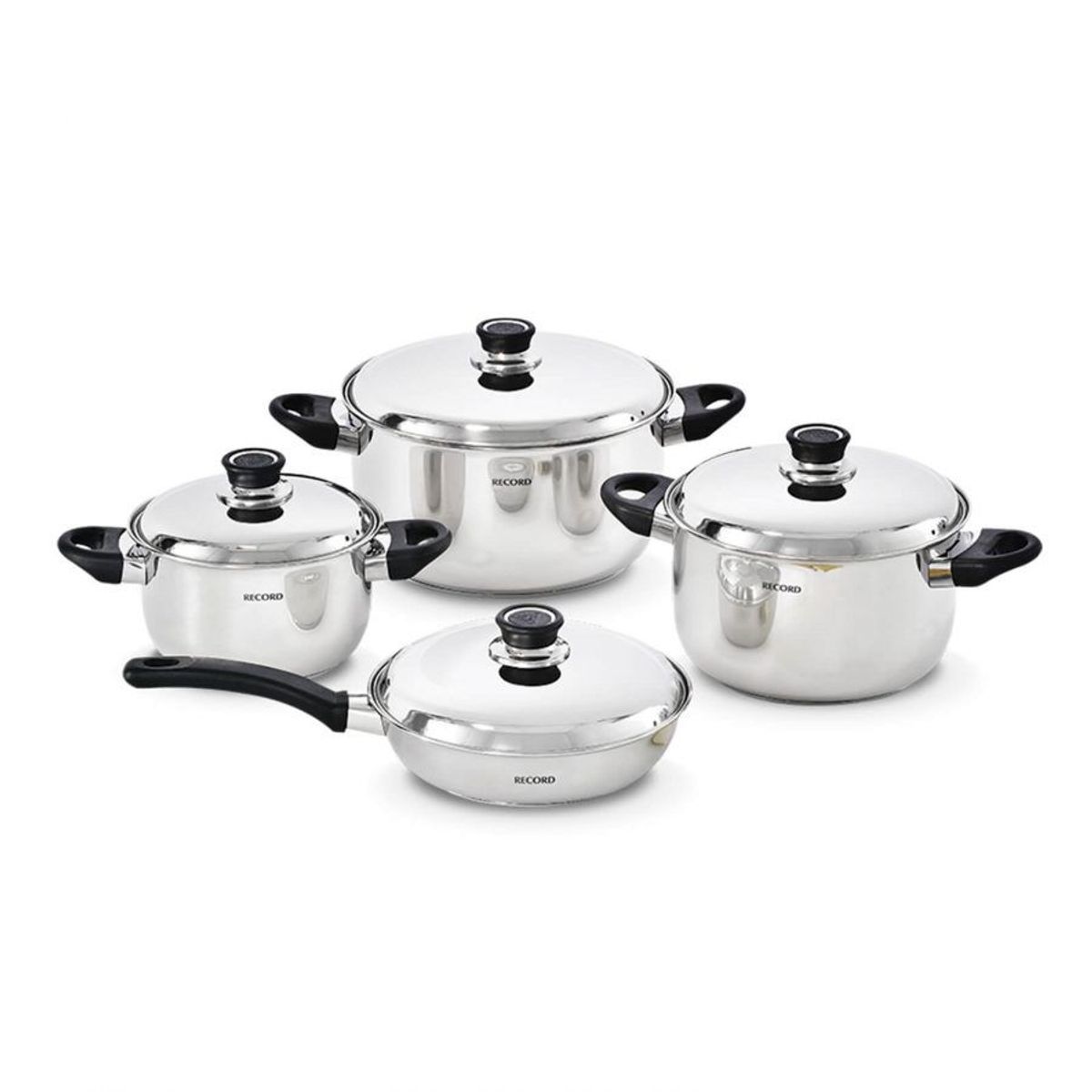 RECORD - Juego de Ollas Inoxset Acero Inoxidable 8 piezas